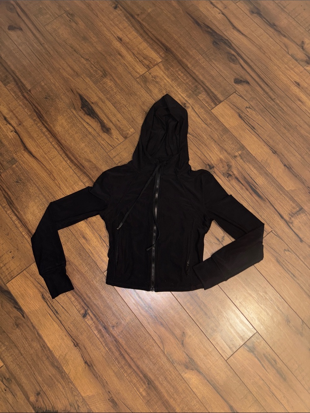 lululemon Define Black Cropped Hooded Zip-Up